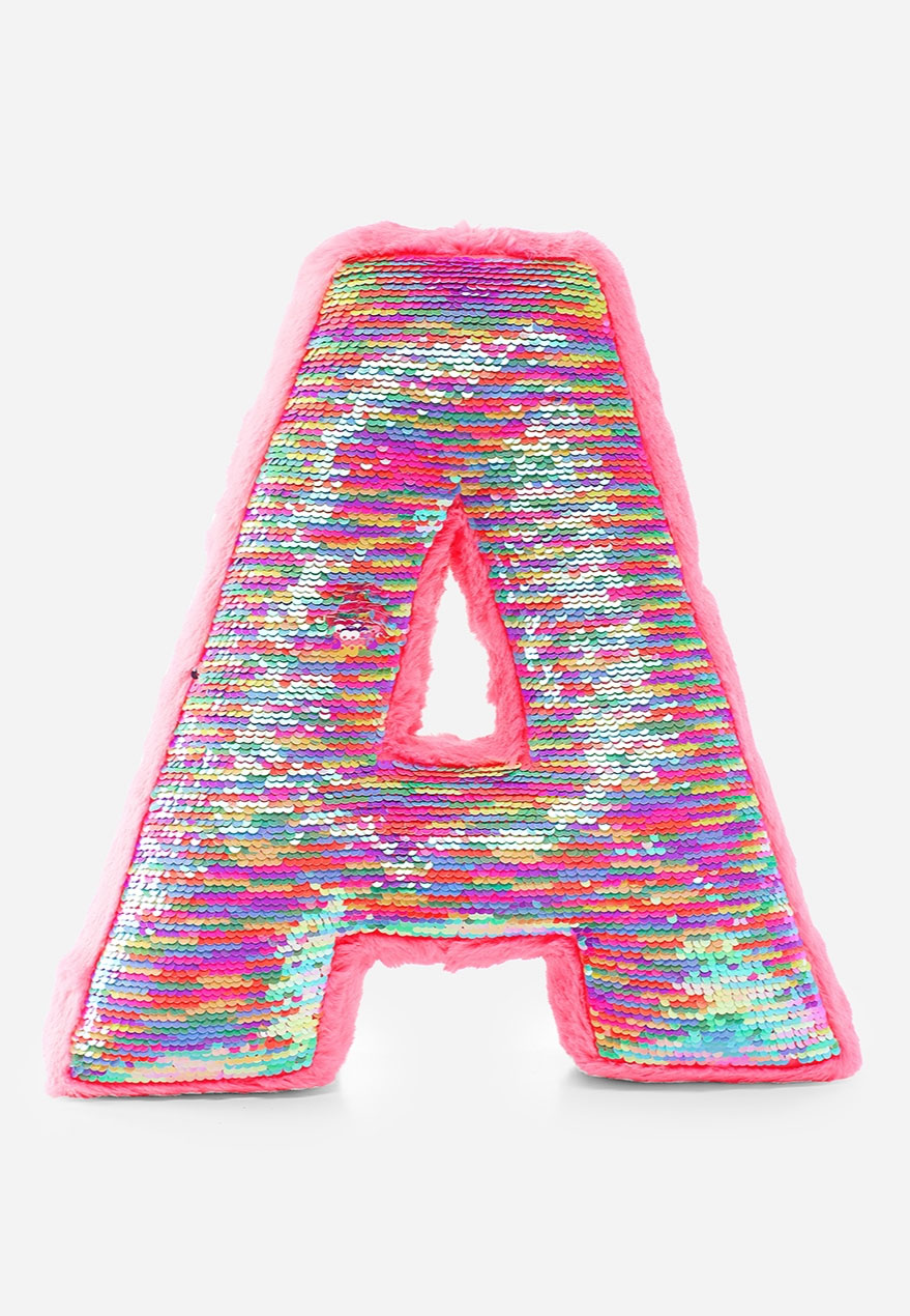 Unicorn flip sequin initial pillow clearance
